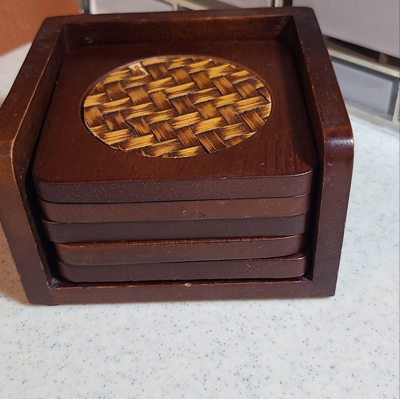 Vintage Other - Wooden Coasters with stand
